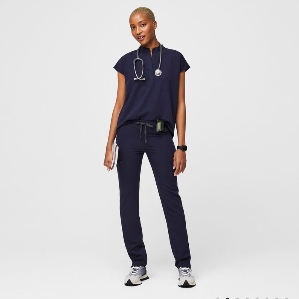 Figs Navy Rafaela Oversized Scrub Top